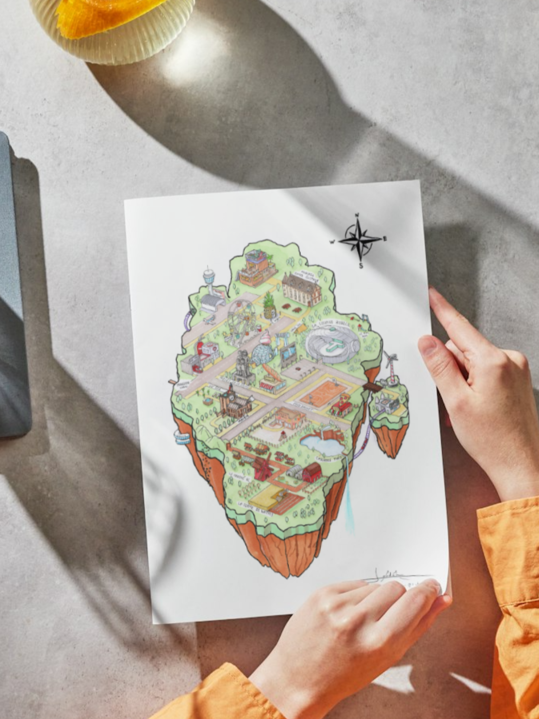 L'îlot des rêves collaboratif - Dessin Fine Art Collector E.1 (Papier Nacré)